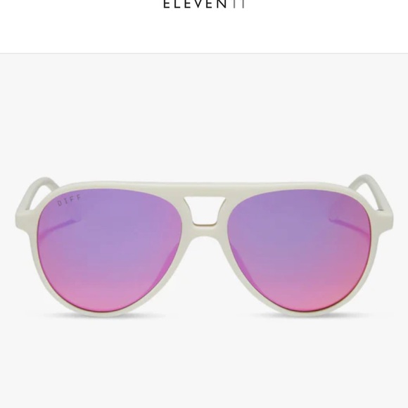 DIFF TOSCA II MATTE WHITE WITH PINK RUSH MIRROR SUNGLASSES - Picture 3 of 6